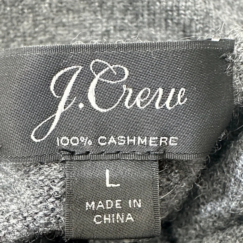 J Crew 100% Cashmere Turtleneck Sweater sz L Dark Grey - Picture 12 of 12